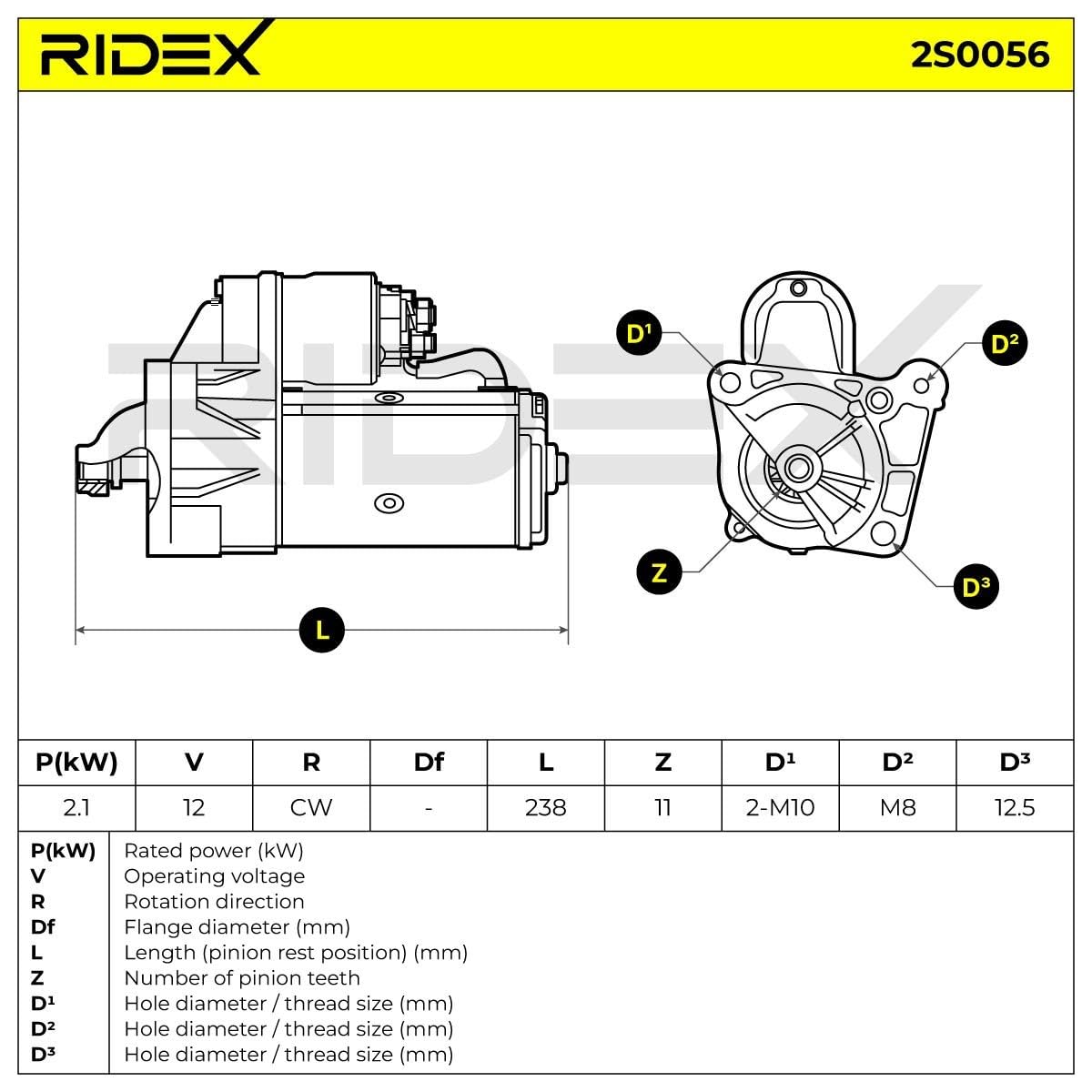 RIDEX 2S0056 Motorino avviamento Compatibilità con RENAULT Clio 3 Hatchback BR0/1, CR0/1
