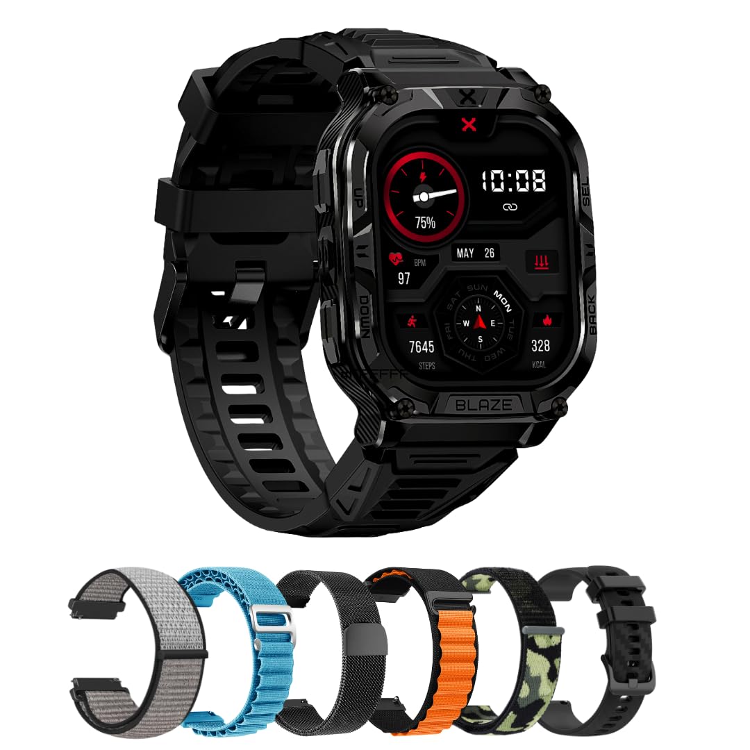 Amazon.com: CARBINOX Blaze Smart Watch with 6 Pack Bands 22 mm GPS