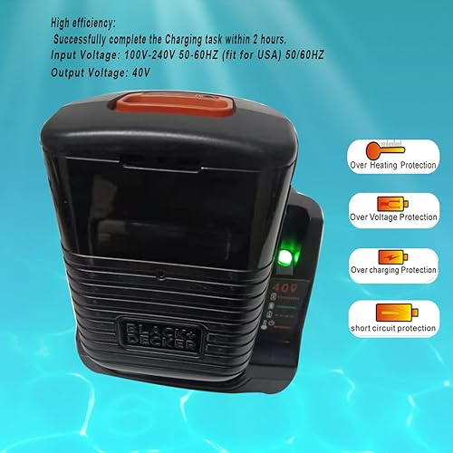 Miniatura 5 de Cargador rápido 40V MAX Compatible con Black and Decker LCS36 LCS40 para 36V40V Batería de iones de litio LBX1540 LSW36 LBX2540 LBXR36 LBX36 LST136
