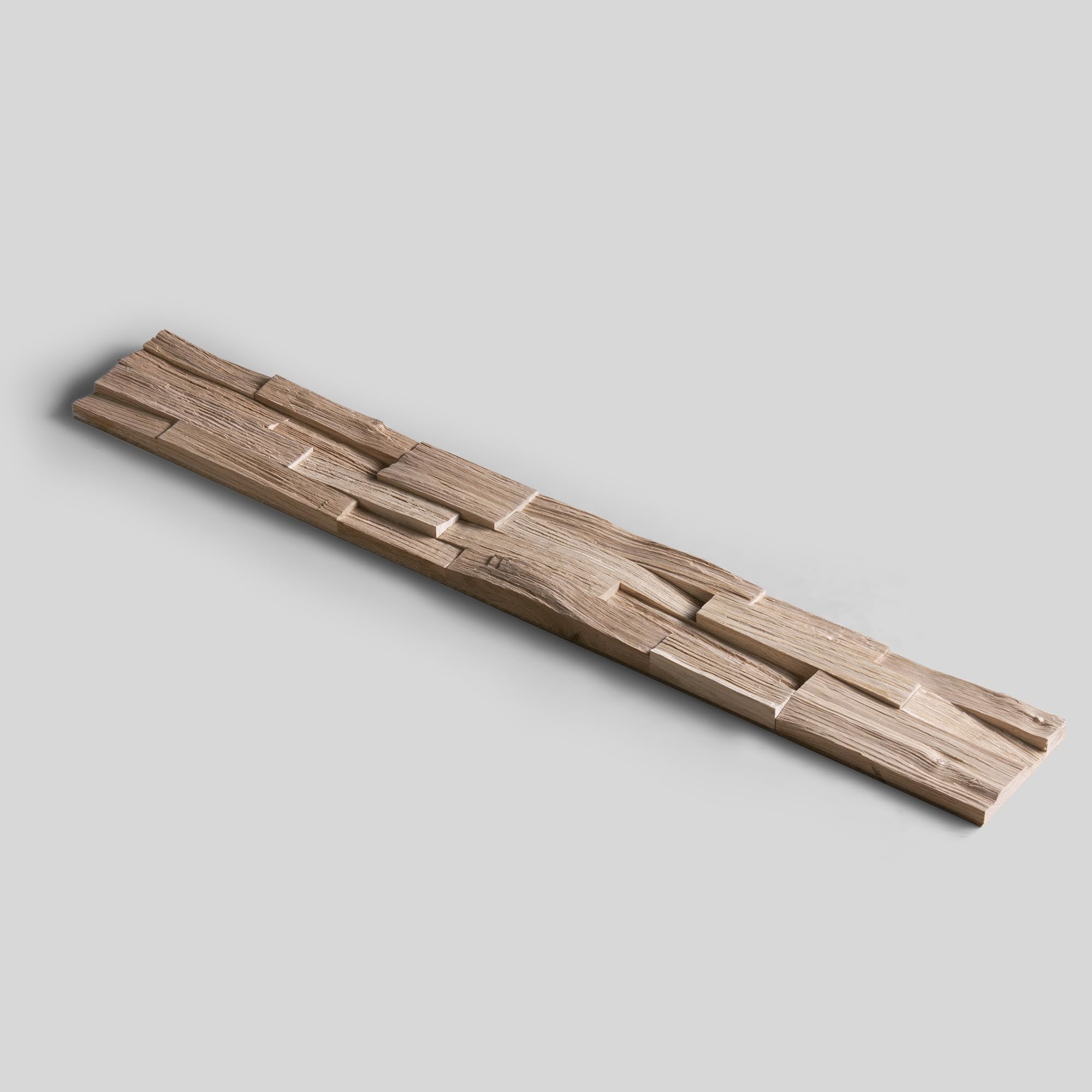 Drewniana okładzina ścienna o wyglądzie 3D, naturalne panele ścienne z drewna dębowego, dekoracja ścienna, drewniana okładzina, projekt ściany drewnianej według modelu Wooden Wall Design Deja vu (1 m²)