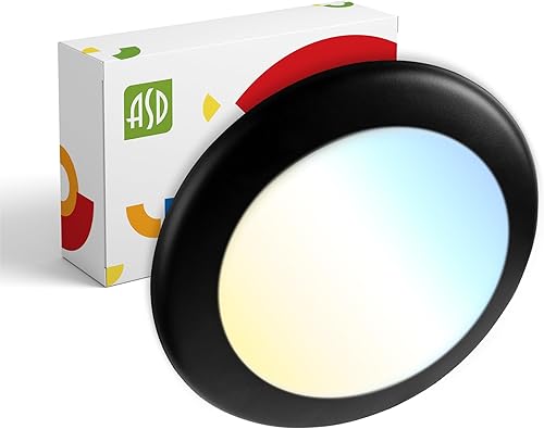 Miniatura 13 de ASD Paquete de 6 luces LED de disco de 4 pulgadas, 10 W 5CCT 2700K-5000K 685LM CRI90+, lámpara de techo regulable, disco de montaje en superficie de