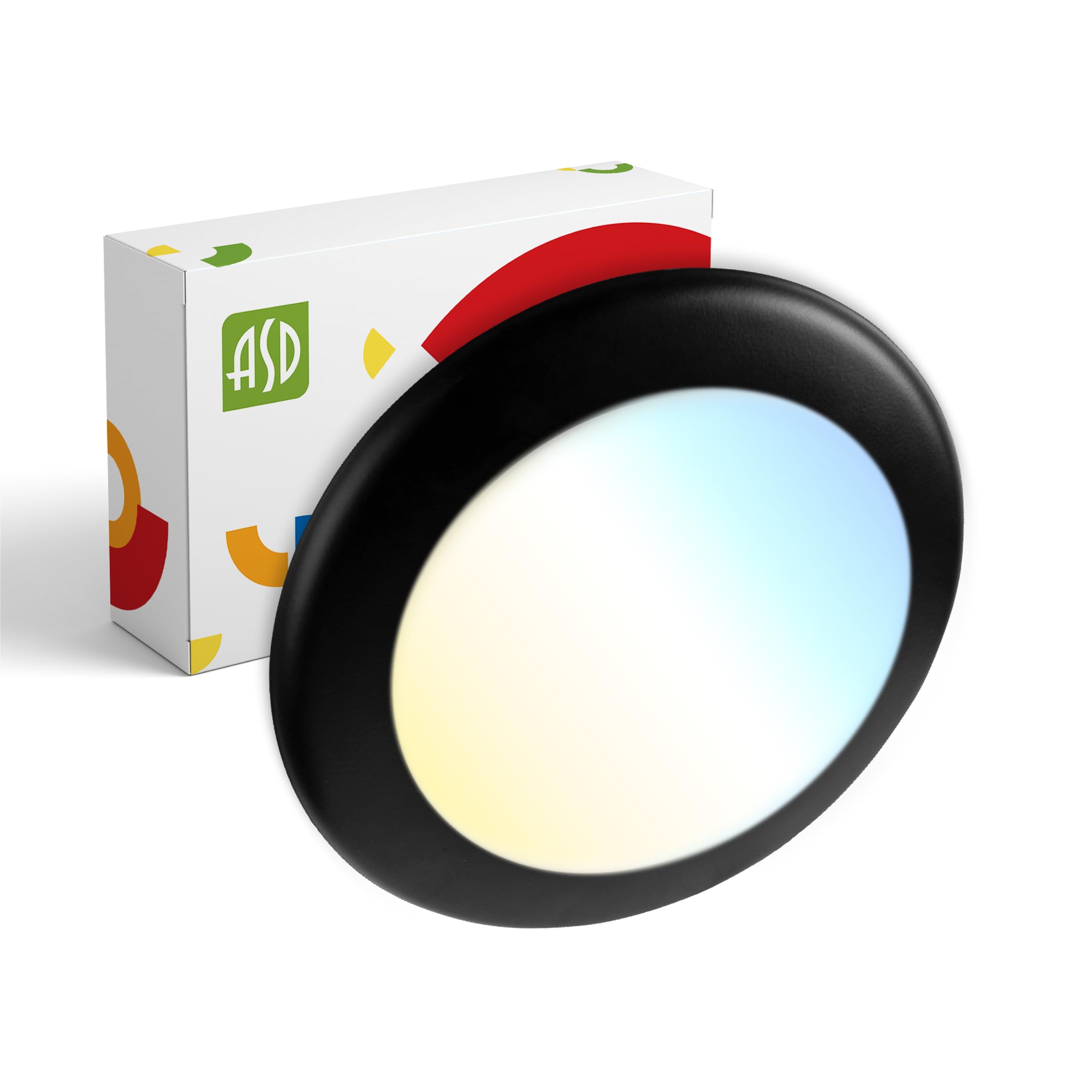 ASD 1 Pack LED Disk Lights 6 Inch, 15W 5CCT 2700K-5000K 1245LM CRI90+, Dimmable Flush Mount Ceiling Light Fixture, Low Profile Surface Mount Disc