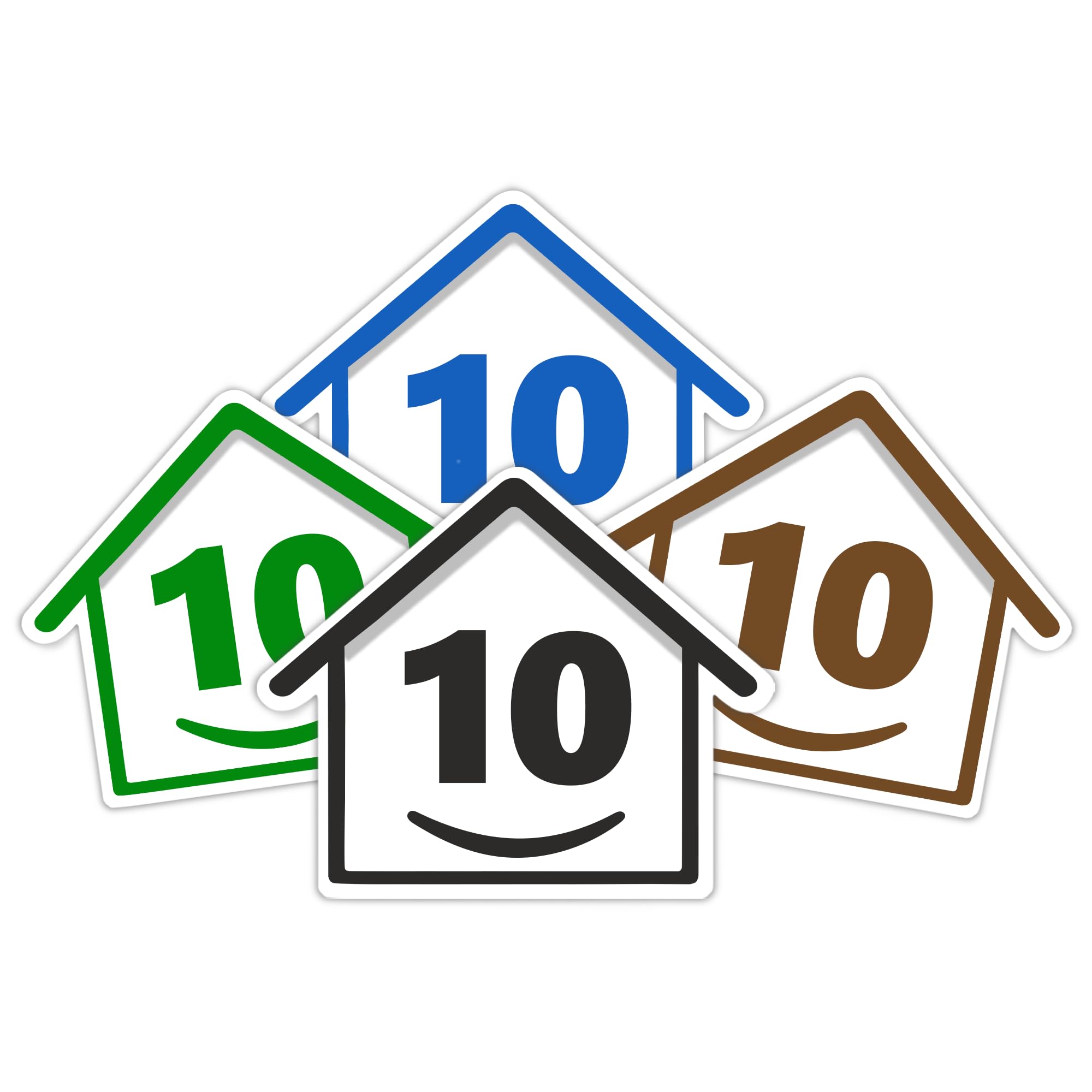 4 x Bin Numbers for Wheelie Bins, 1-99, 15cm ‘Happy House’ Colour Design Dustbin Stickers, Easy Application Stick On Number Stickers - Weatherproof Self Adhesive Vinyl – Blue, Black, Green, Brown (25) — view 28