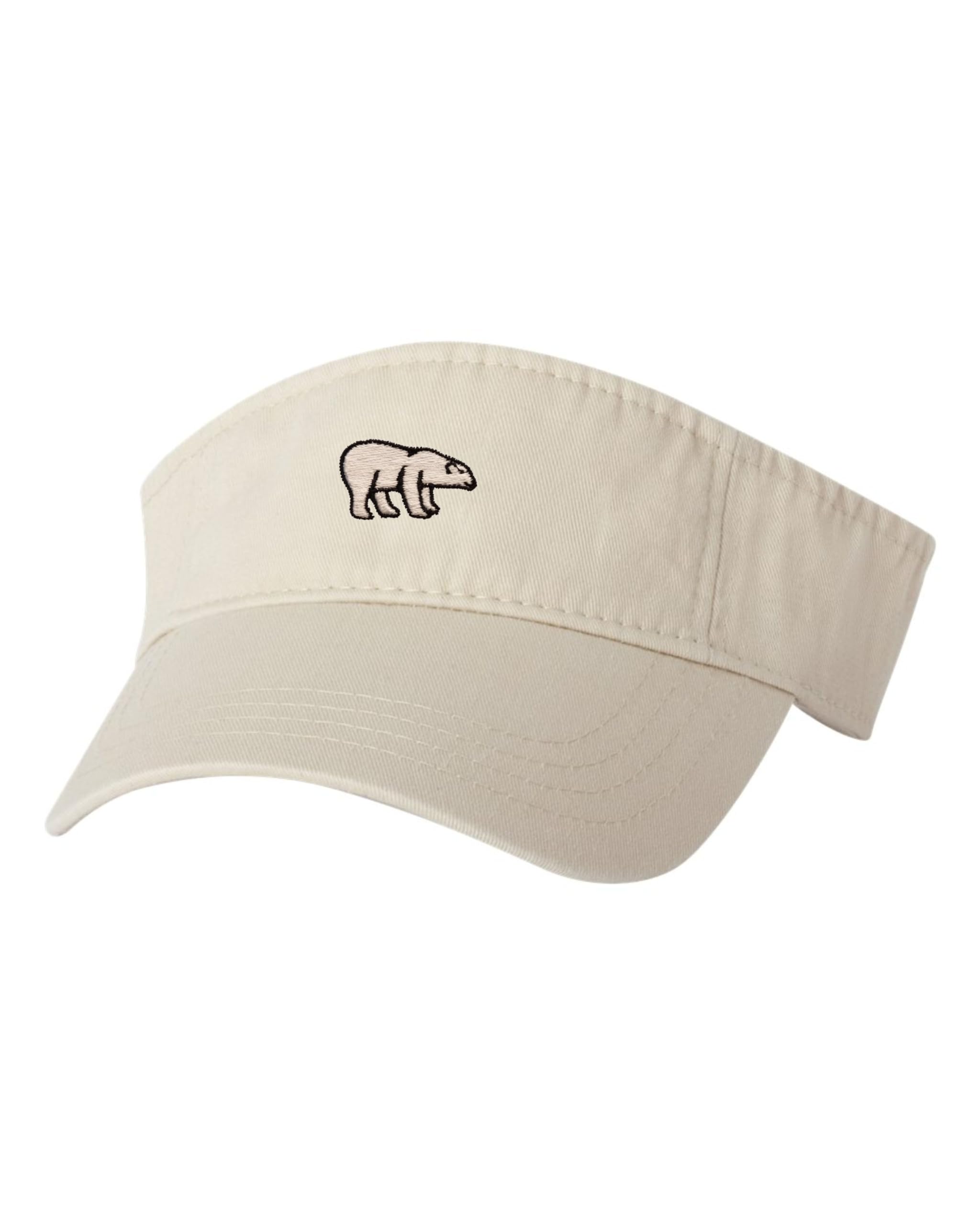 One Size Stone Visor Polar Bear Embroidered Visor Dad Hat