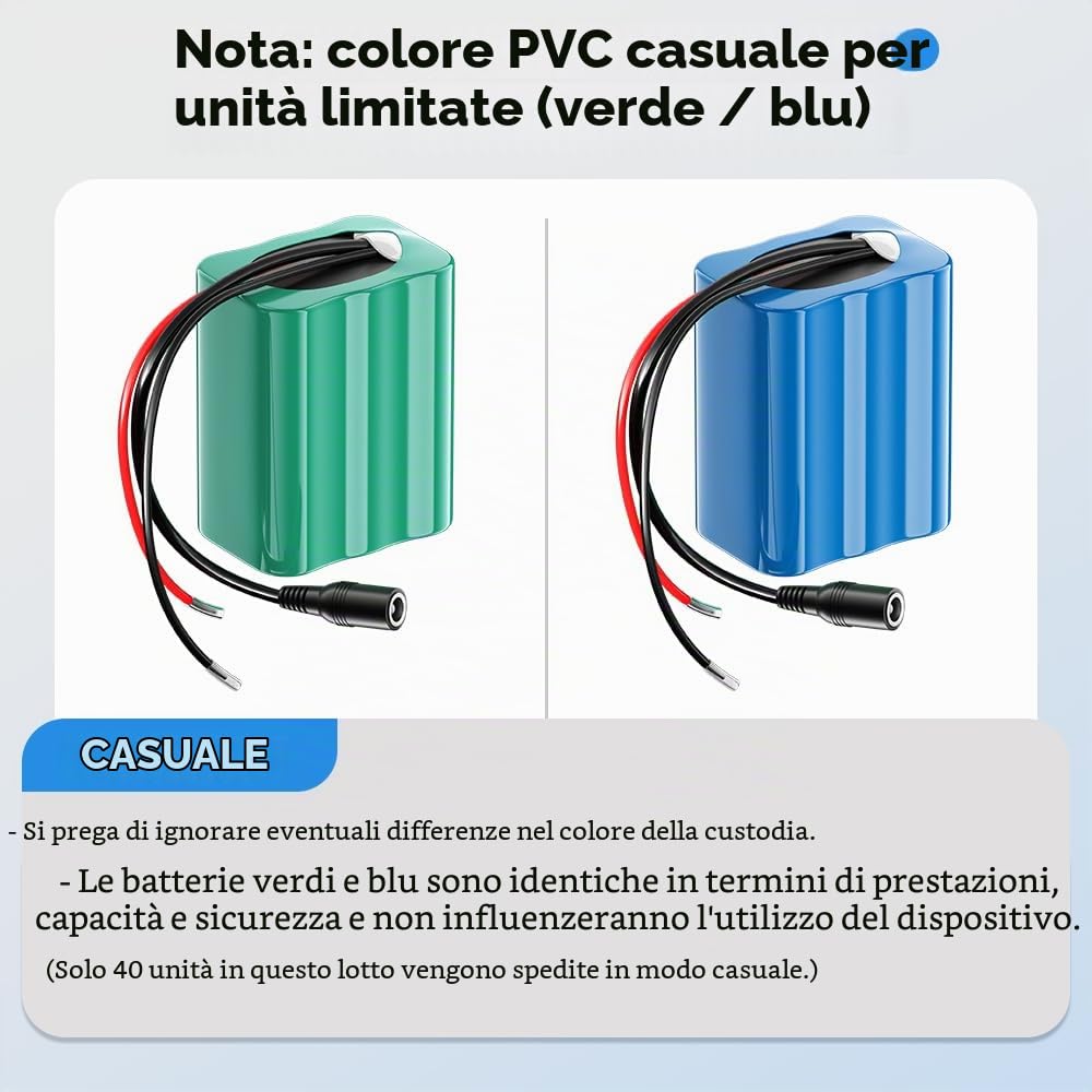 Batteria 24V Batteria litio 3000mAh, con caricabatterie, adattatore e cavo collegamento, per striscia LED 24V, pannello solare, DIY Lampada, Barca Giocattolo
