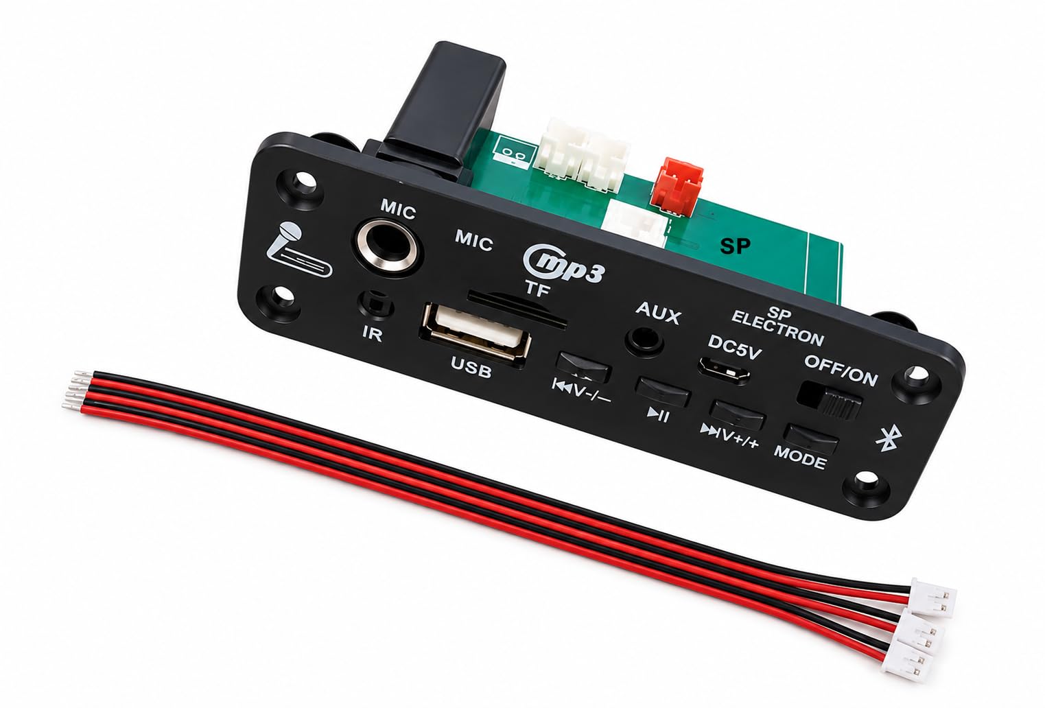 pack of 1 pcs bluetooth fm usb aux card mp3 decoder module with mic electronic components electronic hobby kit