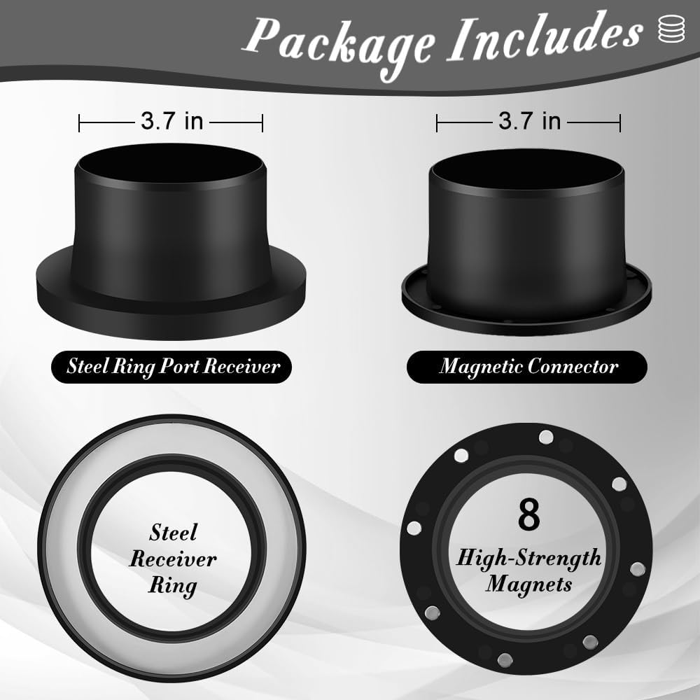 6-Piece 4 Inch Magnetic Dust Collection Fittings, Heavy Duty Dust Collector Adapter with Rubber Gasket, Universal One-to-Multi System for Woodworking Shop Vacuum Hose
