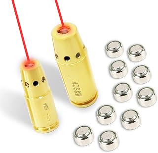 Bore Sight 9mm/.40 S&W/45ACP/223REM Laser Sight Red Dot Boresighter with 9pcs Batteries - Bayattoo