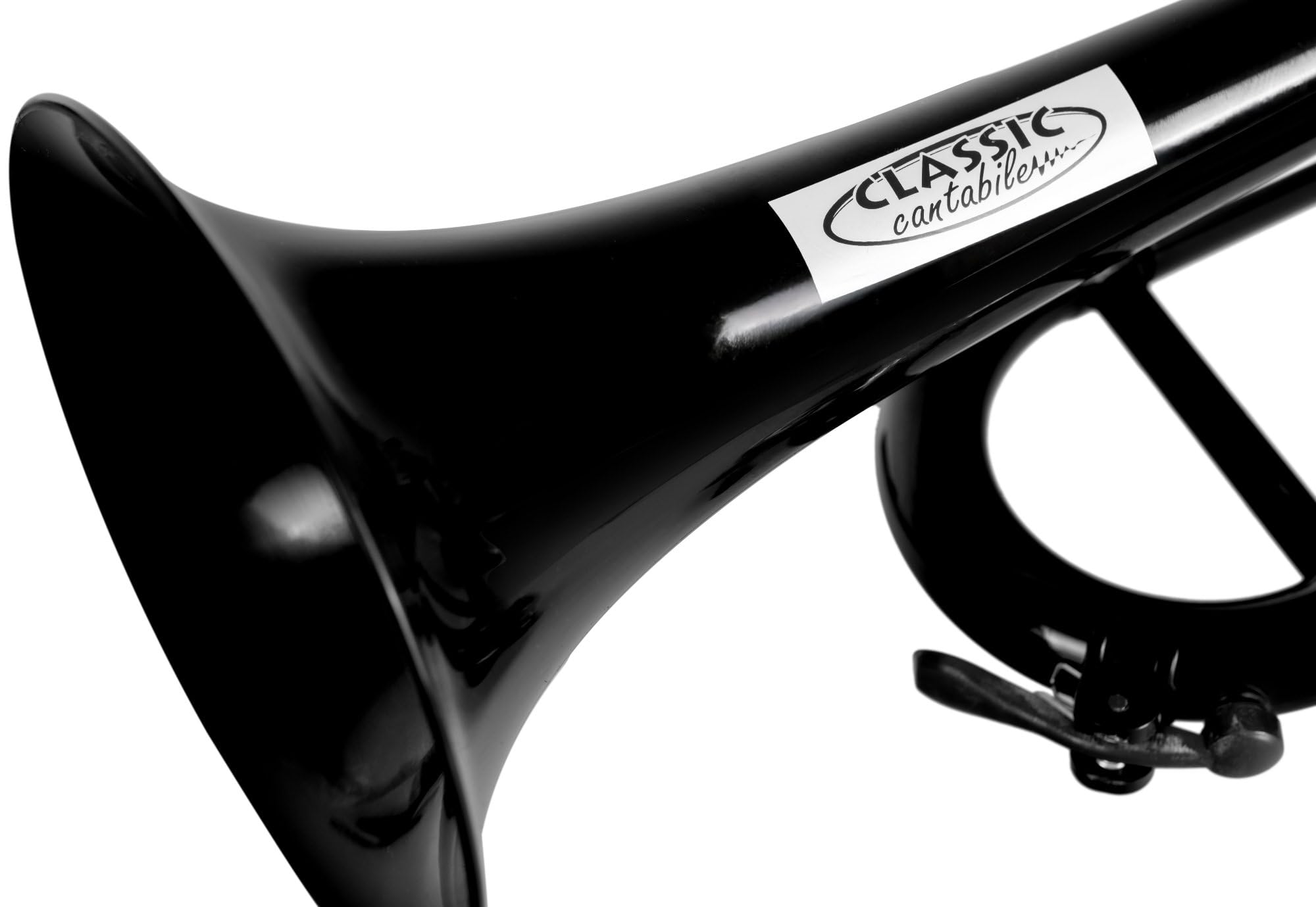 Classic Cantabile PTP-10BK MardiBrass Trompette Sib en plastique ABS, ~450 g, légère, résistante aux intempéries. Incl. housse, 2 embouchures, 2 pistons interchangeables. Pavillon 129 mm, noir