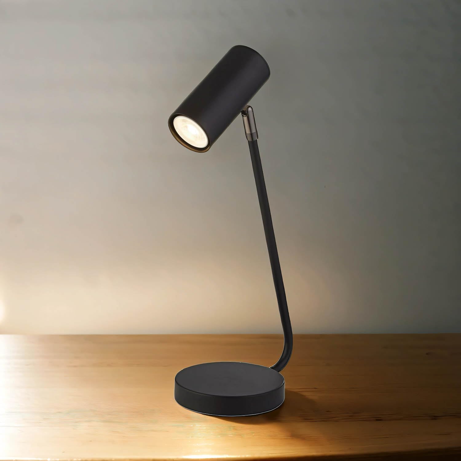 Lampada da tavolo in metallo nero 40 cm di altezza paralume regolabile design retrò GU10 lampada da tavolo ufficio lettura studio