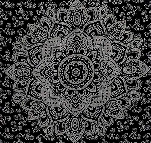 ICC Black-Gold Small Wall Tapestry 30 x 40 Inch Silver - Image 3
