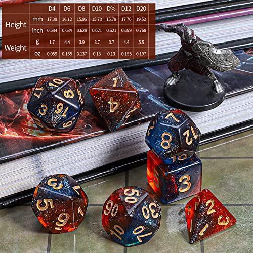 Image of CiaraQ 7pcs Polyhedral Dice Set for Dungeon and Dragons MTG Table Games