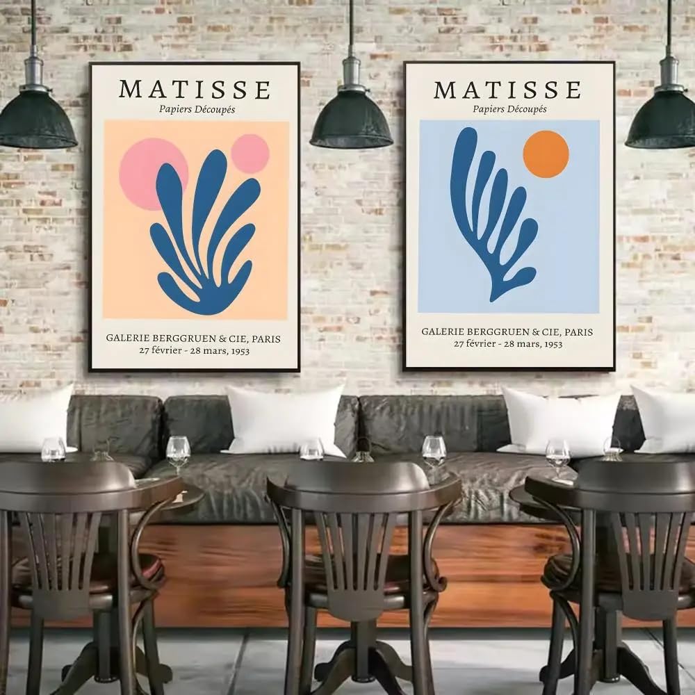 Dittelle Flower HENRI MATISSE Artwork Poster HD Art Mural Poster Canvas Painting for Home decoration Vintage Print(60x90cm/2PCS Frameless)
