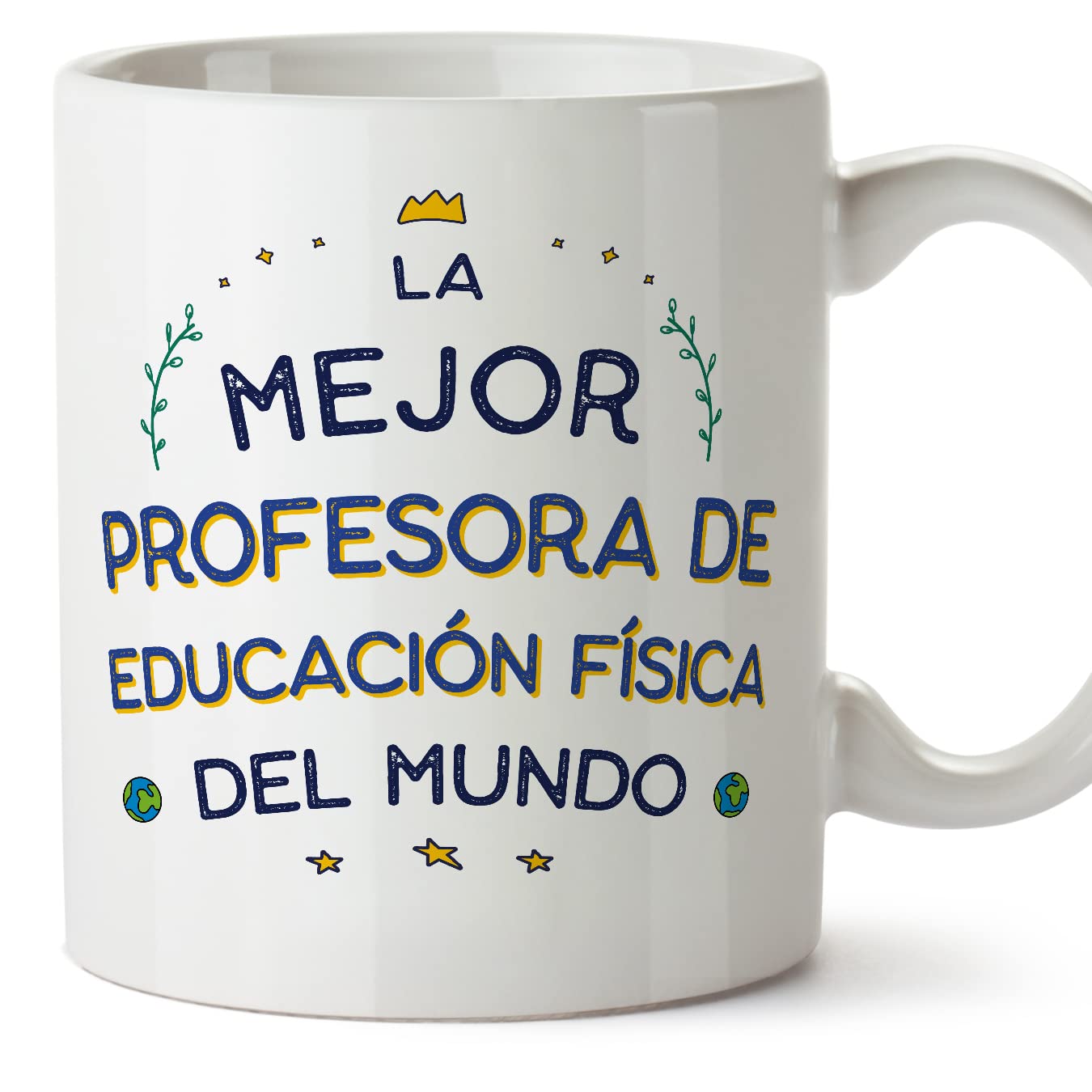 MUGFFINS Physical Education Teacher Woman Mug - in Spanish - Mejor del Mundo - Funny Gift for Colleagues - Ceramic 11oz Mug