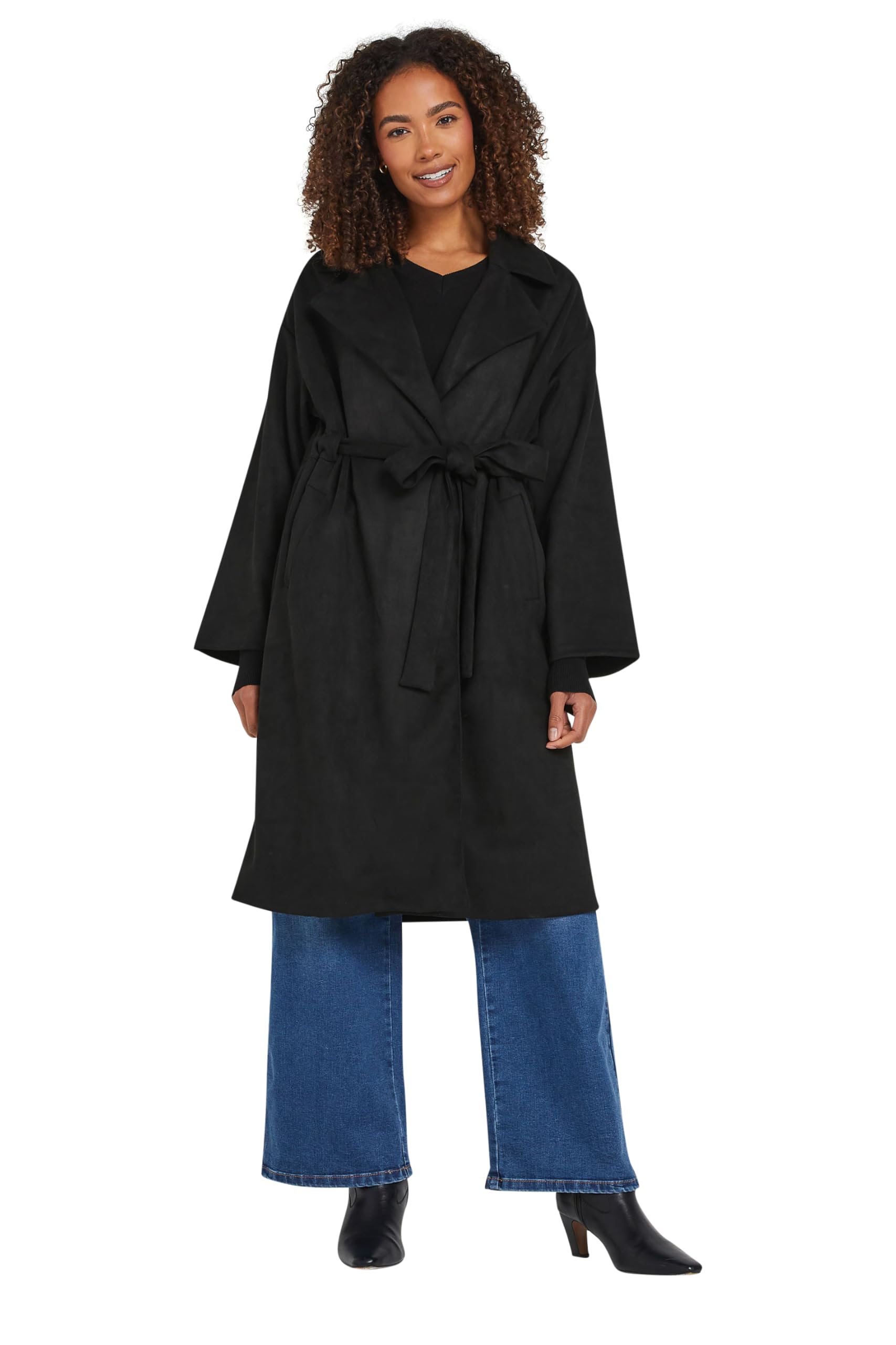 M&Co - Women's Faux Suede Jacket - Black - Size 14