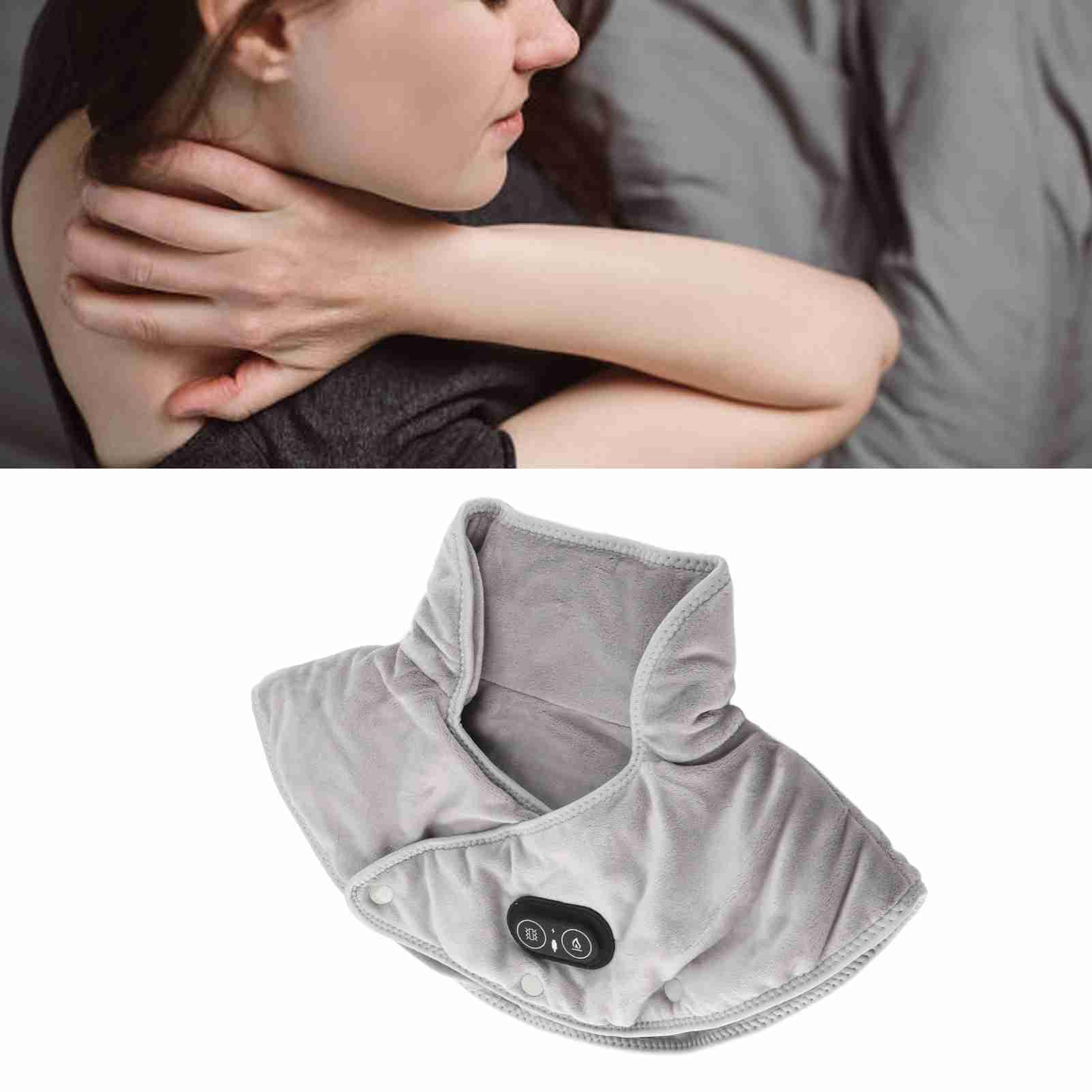 Envoltura Eléctrica para el Cuello Y los Hombros, Almohadilla Térmica para el Cuello Y los Hombros, Masajeador de Vibración, Bufanda Calentada, Soporte Térmico para el Cuello, Calentador para el Cuell