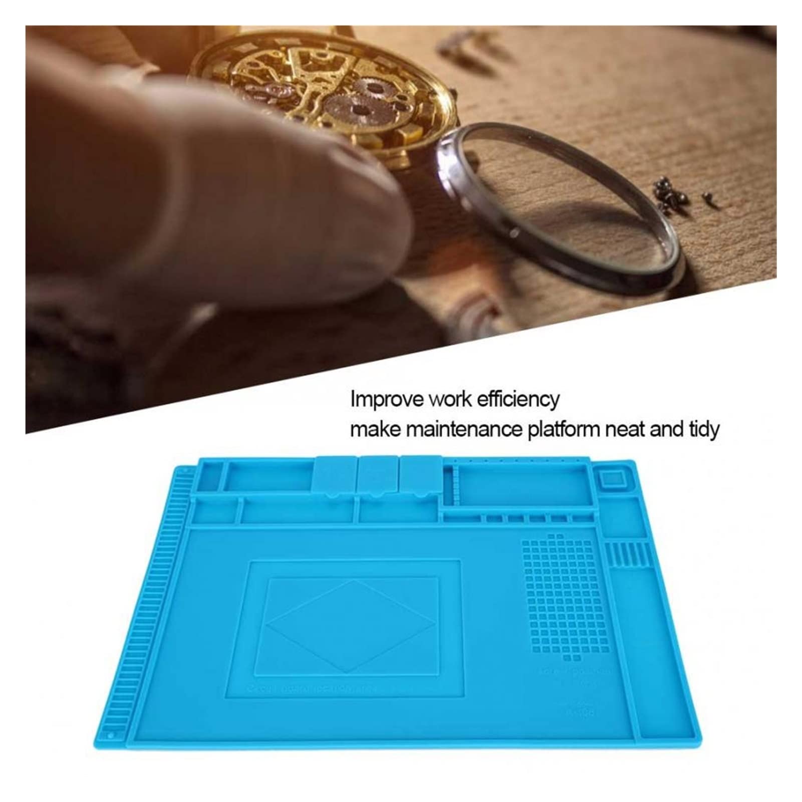 Tappetino in Gomma Multifunzionale per la Riparazione di Orologi, Tavolo per la Manutenzione Elettronica, Strumento per la Riparazione di Orologi, Kit
