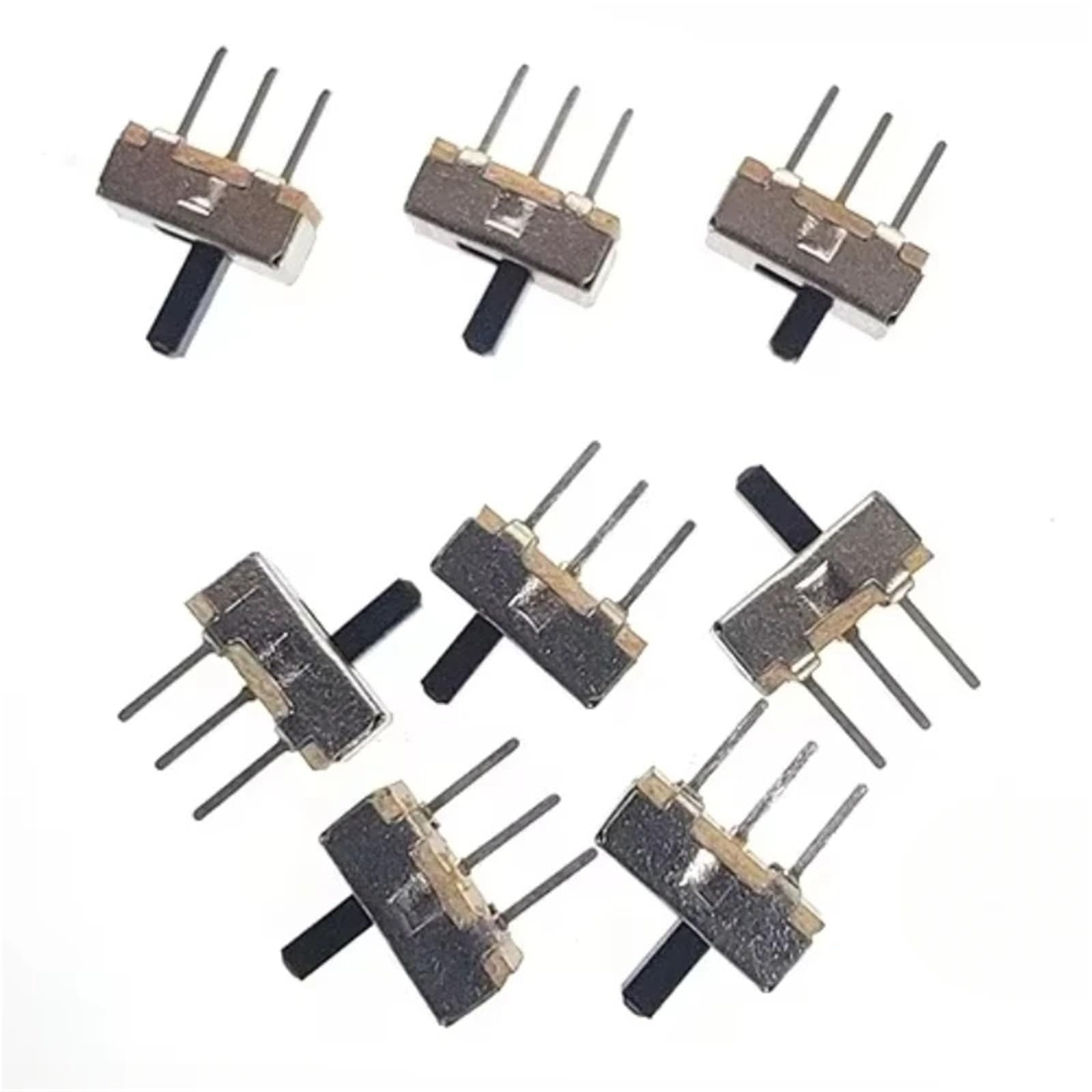 Interruptor deslizante vertical de micropines， Interruptor de palanca deslizante de encendido y apagado, 3 pines, 1P2T, 2 posiciones, SS12D00, paquete de 20, longitud del mango: 3-6 mm(Handle length 5