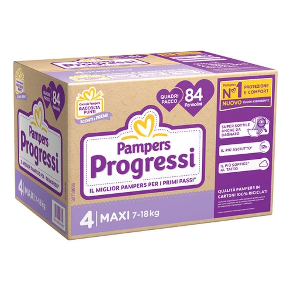 PAMPERS PROGRESSI QUADRI PACK MAXI 84 PANNOLINI