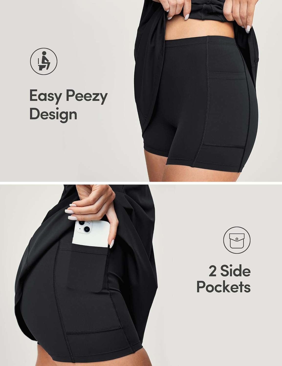 IUGA Tennis Dress for Women Golf Dress with Shorts Underneath Workout Athletic Dresses Built-in Bra Sleeveless Polo Dresses - Image 3