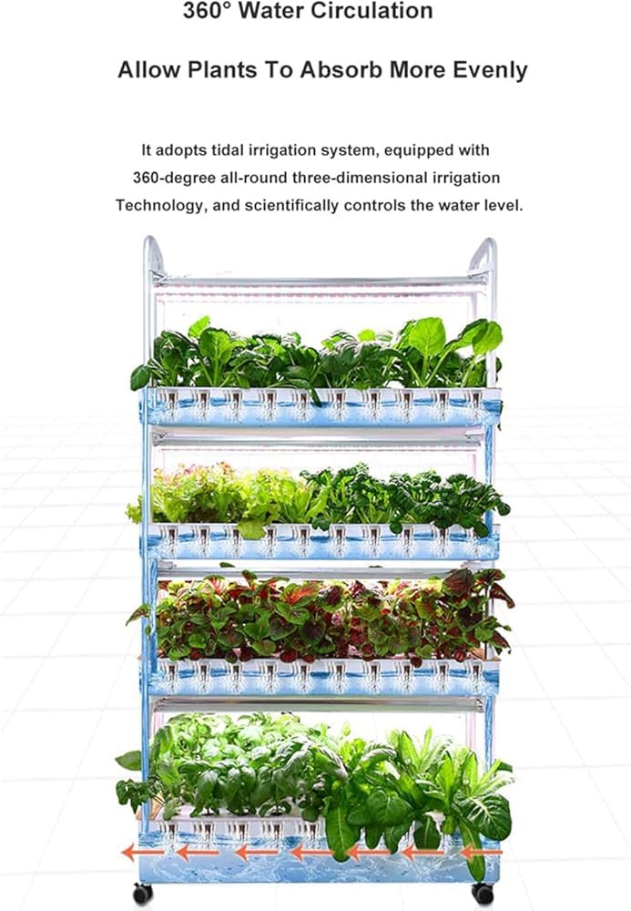 Sistema de plantación hidropónica con luces LED automáticas, torre de cultivo vertical para interiores, equipo de plantación inteligente multicapa sin suelo