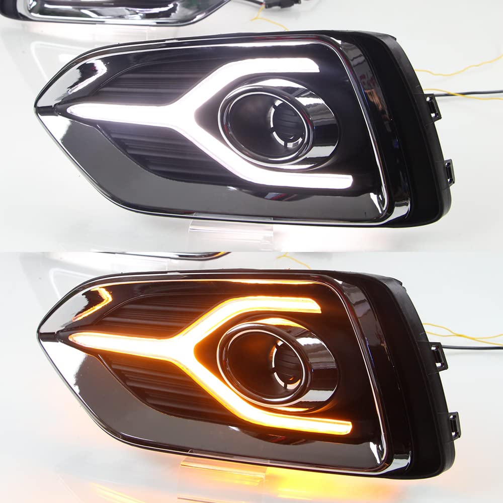 BAKUGO 2 Sztuki Samochodowe Światło Led Do Jazdy Dziennej Światło Przeciwmgielne DRL Światło Kierunkowskazu Dla Hyundai Accent 2017 2018 2019