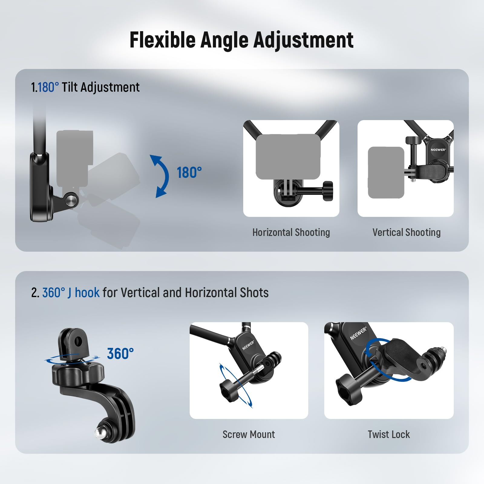 NEEWER Support à ventouse pour appareil photo 15,2 cm avec rotule Magic Arm - En métal NEEWER Support à ventouse pour appareil photo 15,2 cm avec rotule Magic Arm - En métal