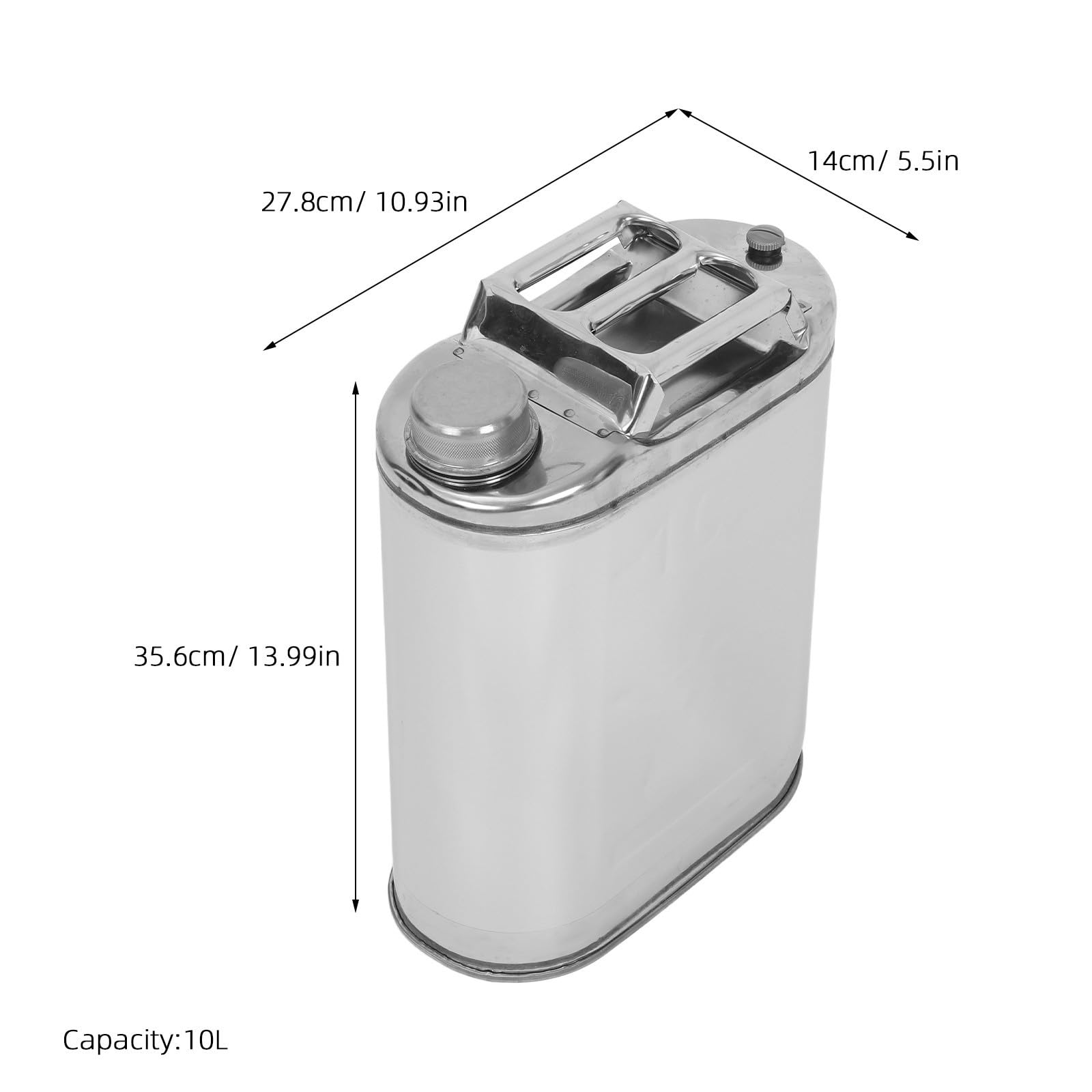 BESTOYARD Bidón de Agua de Acero Inoxidable 10l con Diseño a Prueba de Fugas y Válvula de Ventilación para Aventuras al Aire Libre y Camping en Coche