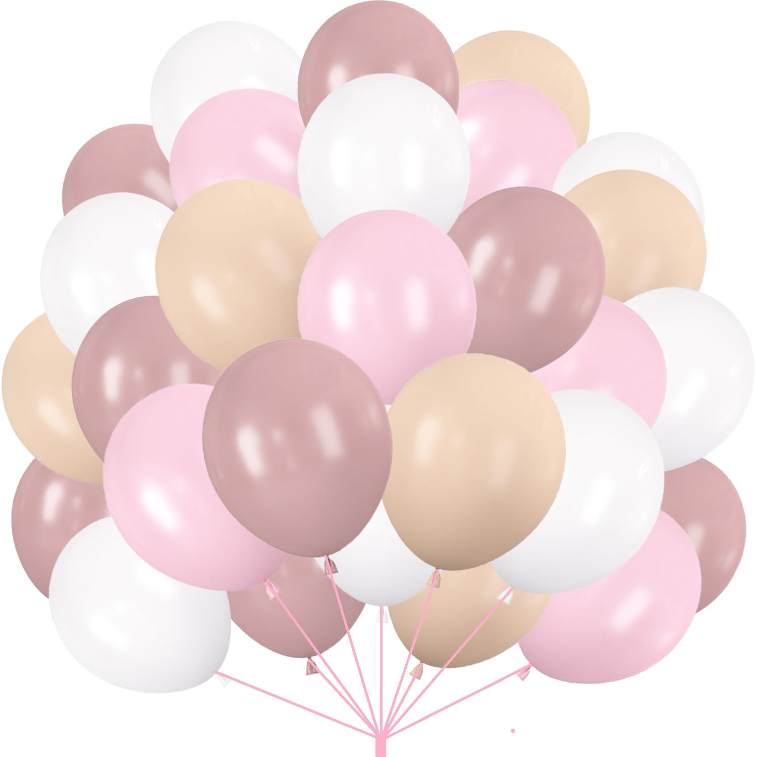 60 Stück Luftballons Rosa, Altrosa Helium Ballons Retro Pink Weiße Latex Luftballons Aprikose Partyballons für Geburtstag Hochzeit Wedding Engagement Baby Shower