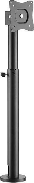 Mount-It! Point-of-Sale Register Stand for Checkout Stations and Screens with VESA Patterns | Height Adjustable Pole with Bolt-Down Base, VESA 75, 100 Compatible