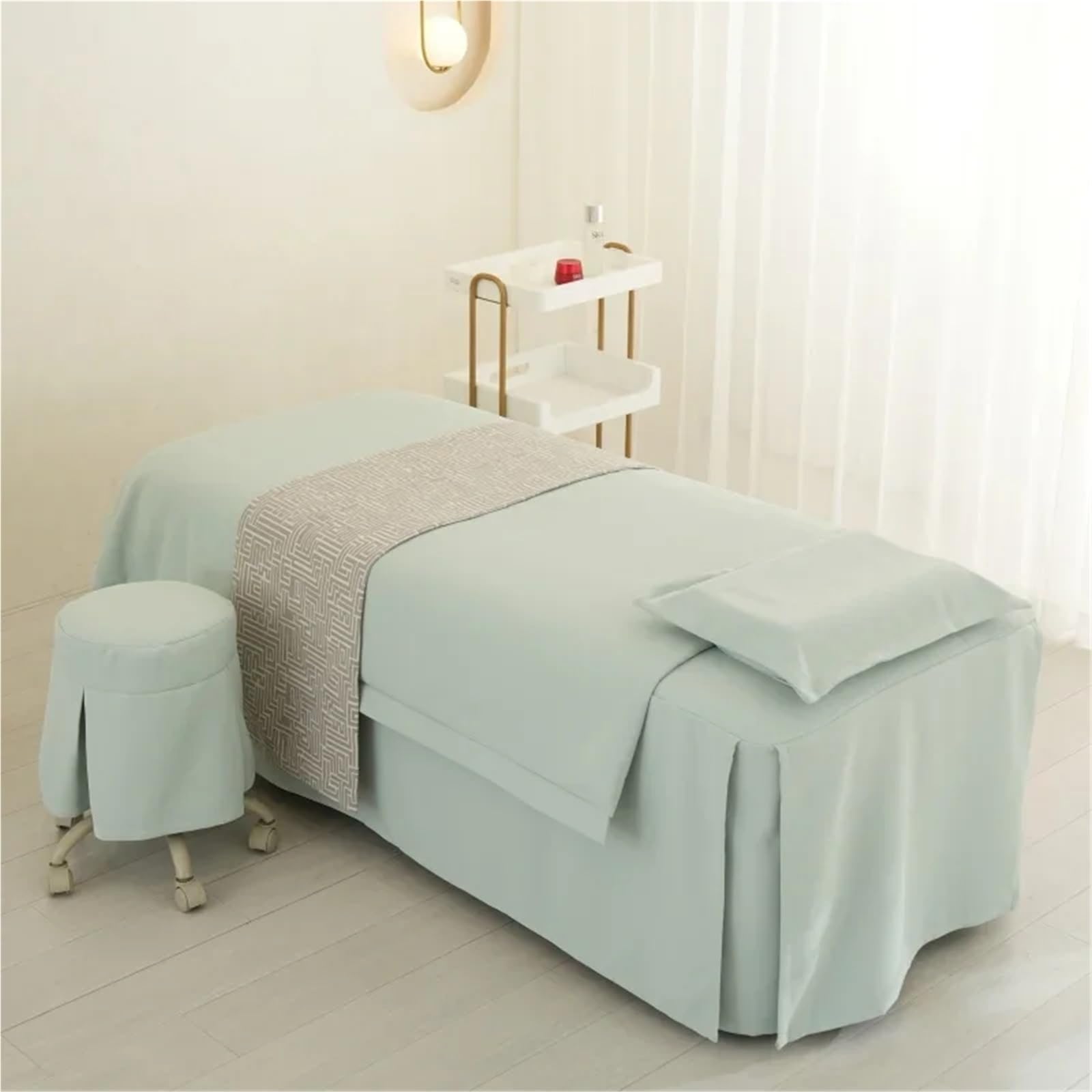 Beauty-Salon Bettbezug-Sets 4-teiliges Schönheits-Tagesdecke-Schönheitssalon-Massage-Bettlaken-Set, Physiotherapie-Bett, vierteiliges Bettbezug-Set