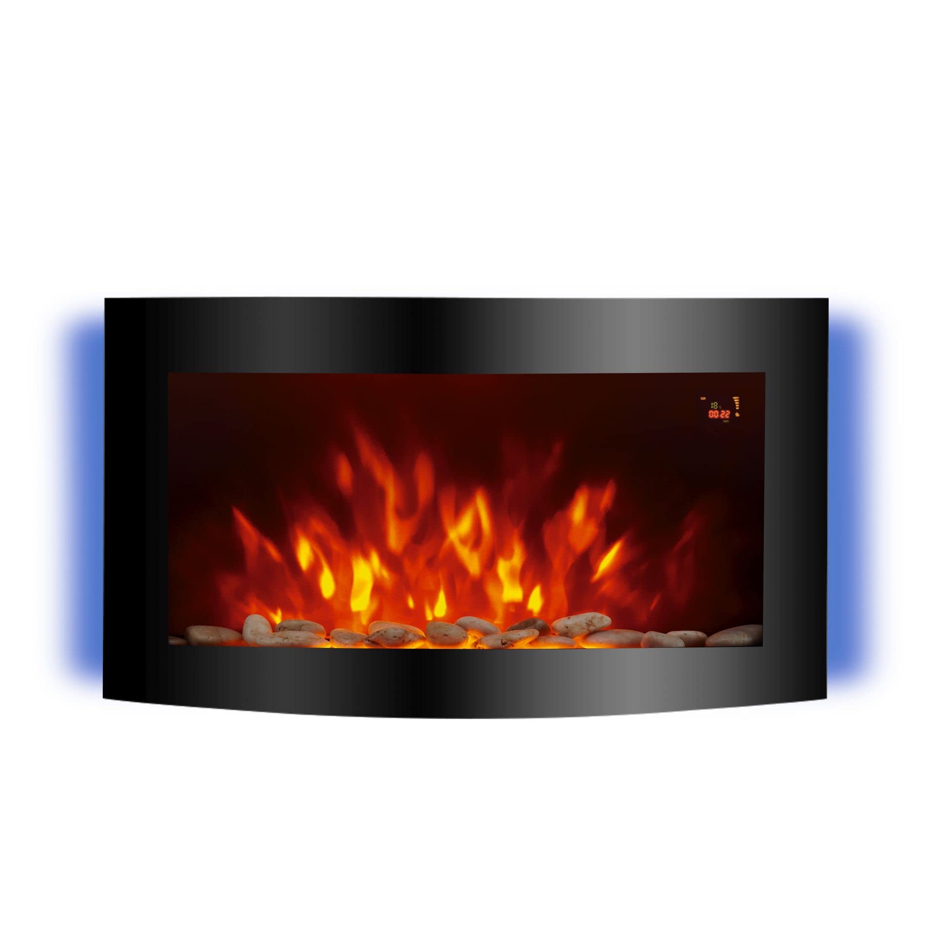 El Fuego® Kominek elektryczny Zürich 2", z oświetleniem LED (7-kolorowy), w zestawie pilot zdalnego sterowania, energooszczędny, 1000/2000 W, kominek dekoracyjny