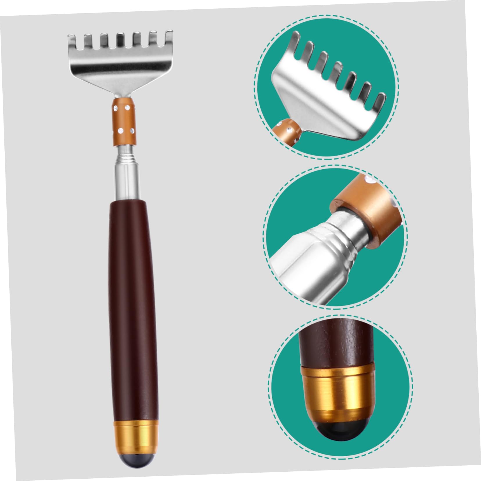 2 piezas rascador telescópico extensible rascador de espalda portátil rascador de garra rascador de cuerpo rascador de espalda automático espátula de metal herramienta rascadora wengué respaldo pica