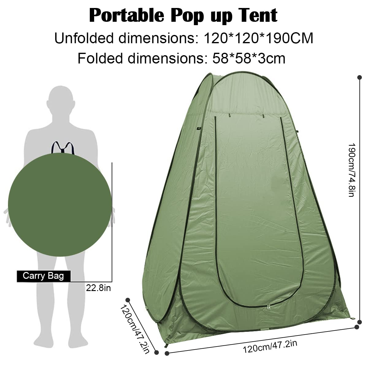 Pop-Up-Duschzelt, tragbar, für den Außenbereich, Sonnenschutz, Camping-Toilette, Umkleidezimmer