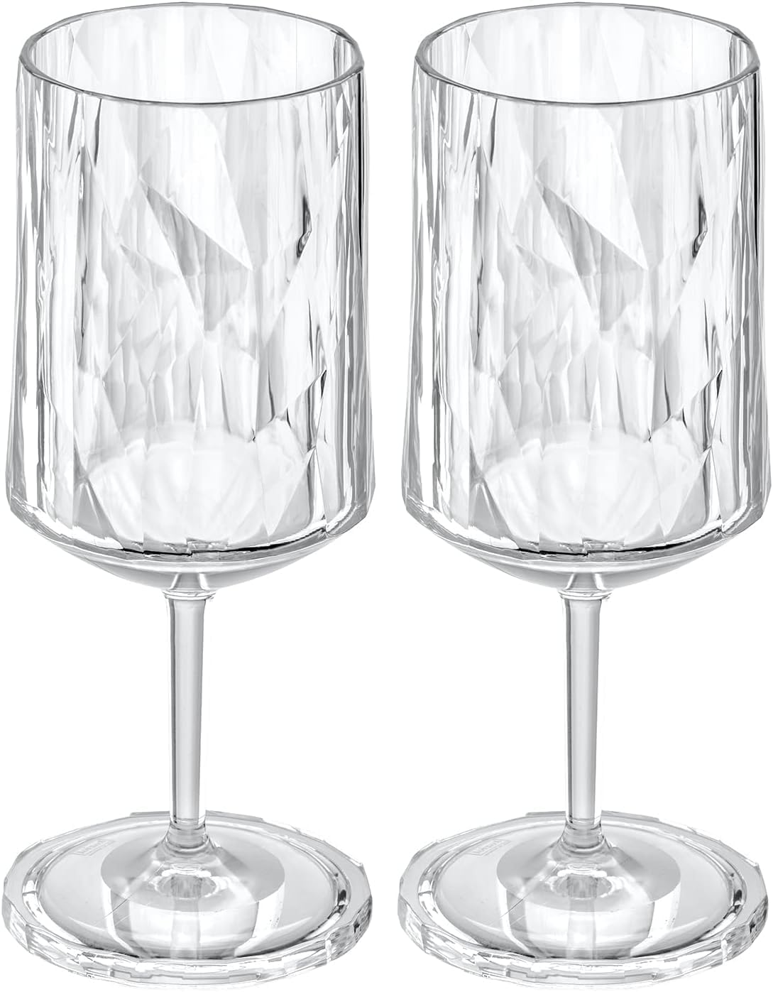 Koziol Wine Glasses Luxury Unbreakable Wine Glasses Set 2 Pack 10 oz 300 ml Crystal Clear Reusable Plastic