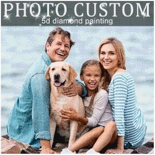Diamond Painting Personalizado con Fotos - Pintura de Diamante Personalizada Cuadro Diamantes,Kit Pintura Diamante Personalizado, Custom 5D Bordado Diamante Pinturas Artes Decoración de la Pared