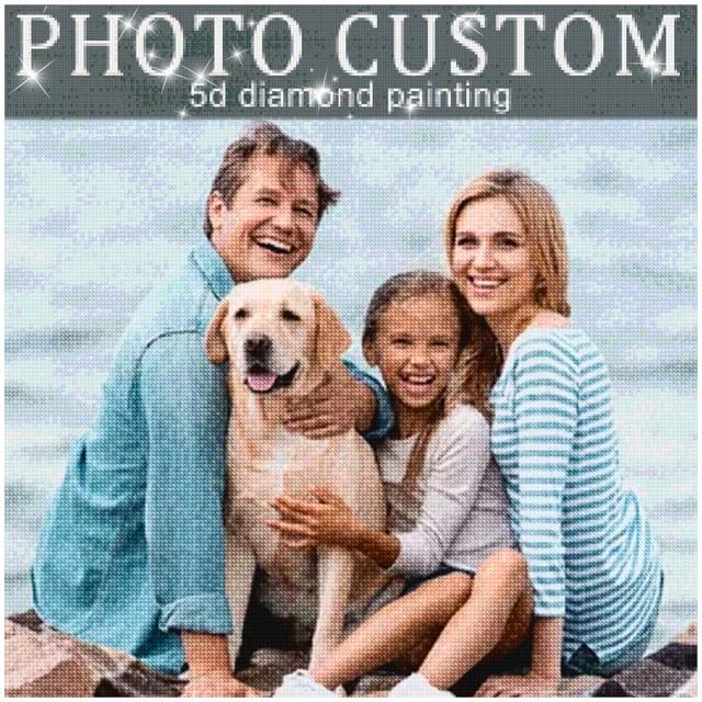 Diamond Painting Personalizado con Fotos - Pintura de Diamante Personalizada Cuadro Diamantes,Kit Pintura Diamante Personalizado, Custom 5D Bordado Diamante Pinturas Artes Decoración de la Pared