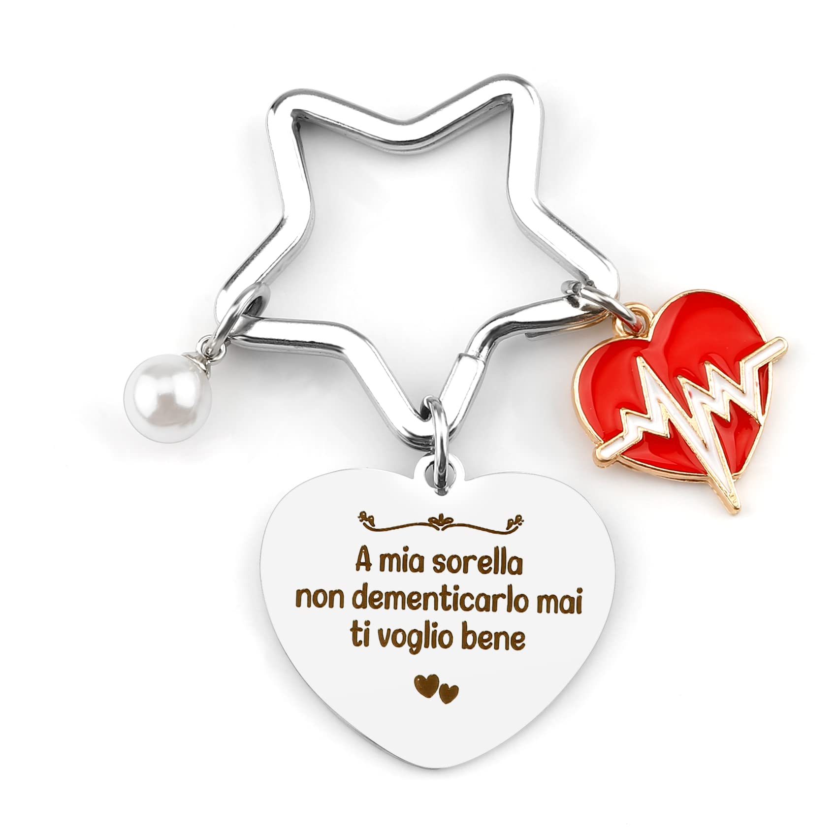 BOMEON Regali Da Fare Alla Sorella,Regali Sorella,Portachiavi Sorella,Regalo Per Sorella Maggiore,Regalo Sorella Compleanno,Idee Regalo Sorella Natale