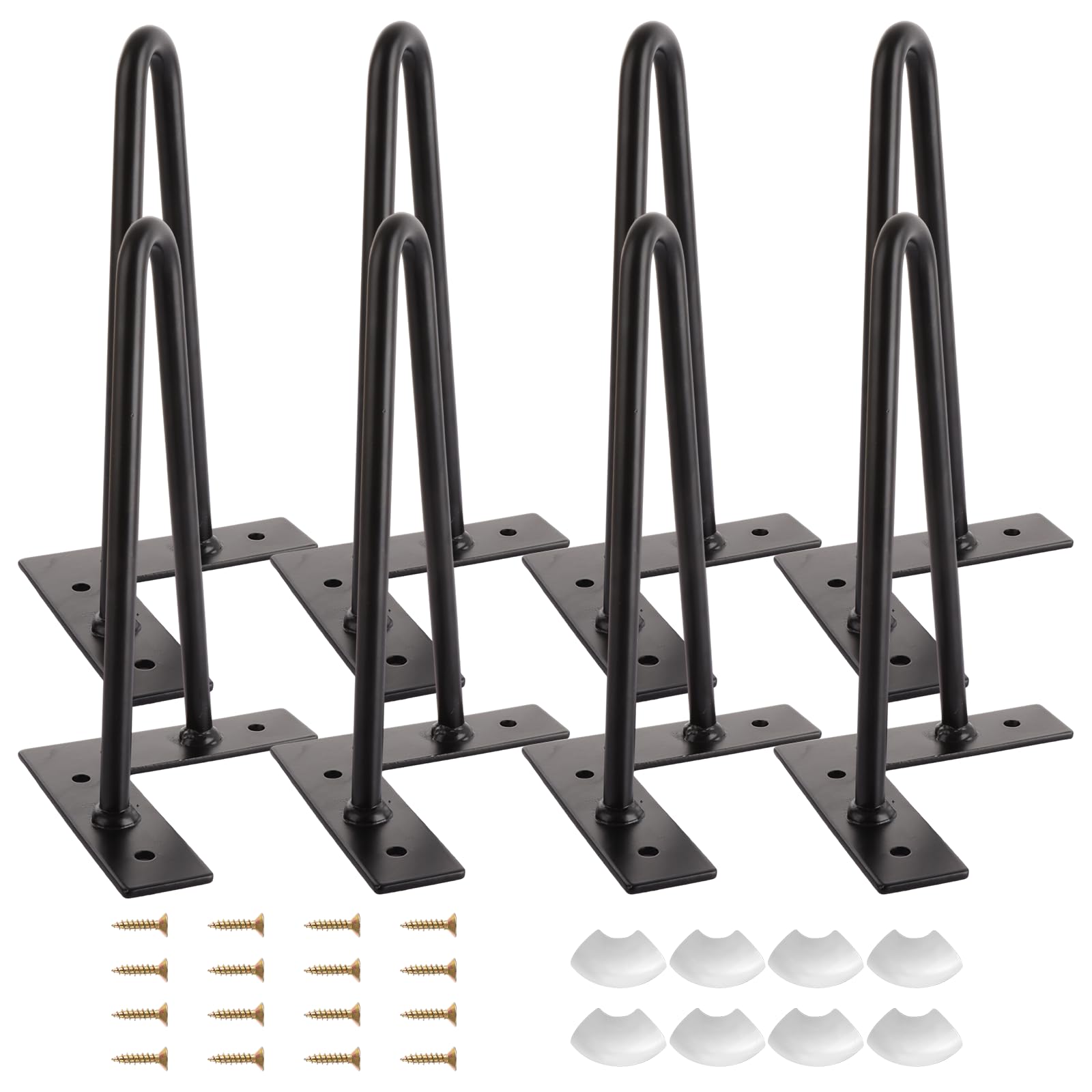 WOPPLXY 8 PCS Hairpin Legs 8Inch, 20cm Metal Table Legs Black Hair Pin Furniture Legs