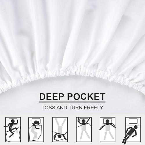 Miniatura 7 de Texas King - Juego de sábanas de 4 piezas de alta calidad que se adapta a colchones de hasta 22 pulgadas de profundidad, sábanas bajeras de