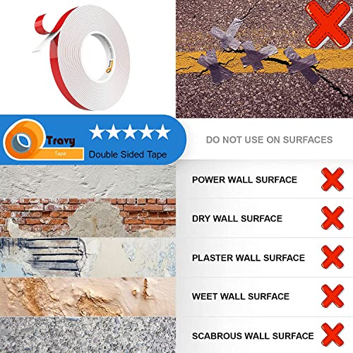 Double Sided Foam Tape White, Pe Foam Tape Sponge Soft Mounting Adhesive Tape For Decorative And Trim,Car & Gap Filling Mountings,Home Decor, Office Decor, 16.5Ft X 0.4In X Thickness 0.079In #TOP4