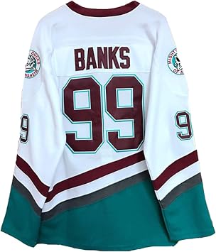 Adam Banks #99 Mighty Ducks Ice Hockey Jersey Movie Hockey Jersey White Stitched Letter Number S-L