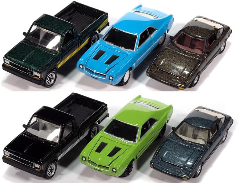 Classic Gold Collection 2025 Release 2 Set of 6 Cars 1/64 Diecast Model Cars by Johnny Lightning JLCG037