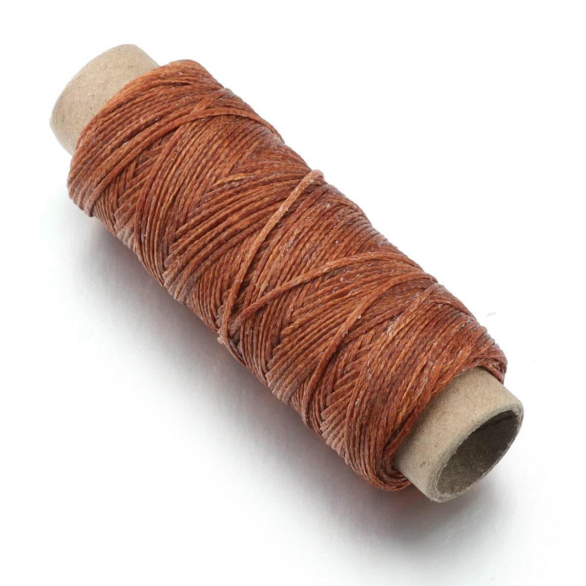 50yards/lot Polyester Flat Waxed Thread 150D 1mm Leather Sewing String Cord For Leathercraft Bookbinding Hand Stitching Thread-Brown