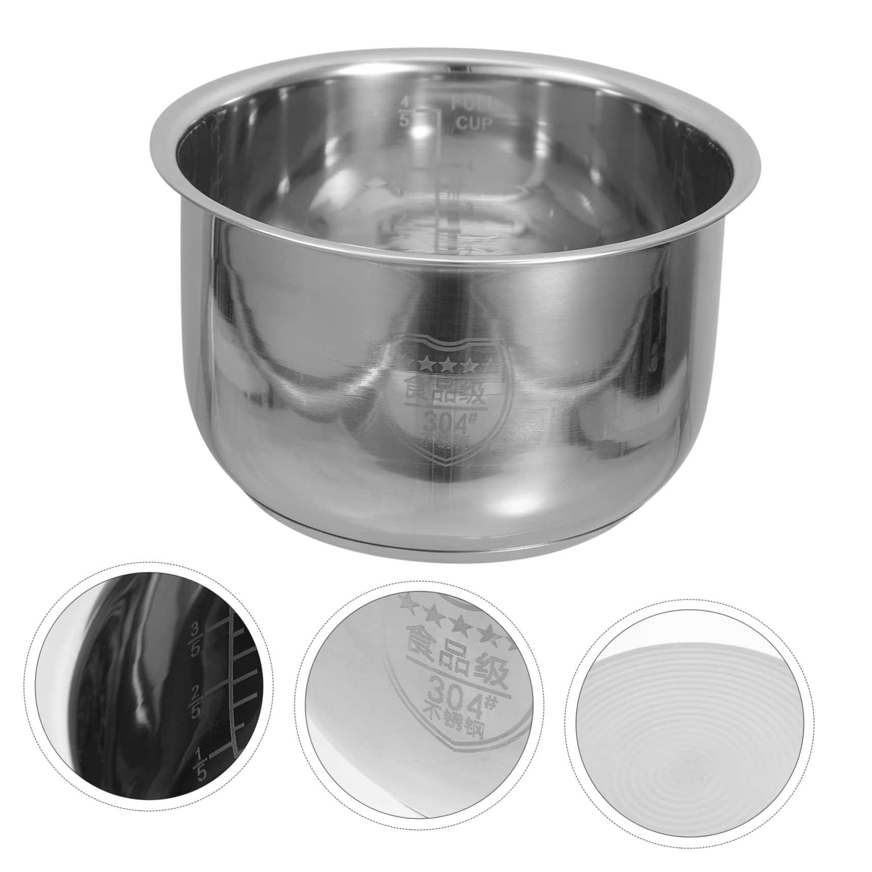 UPKOCH Inserto per fornello riso argento e acciaio inox universale