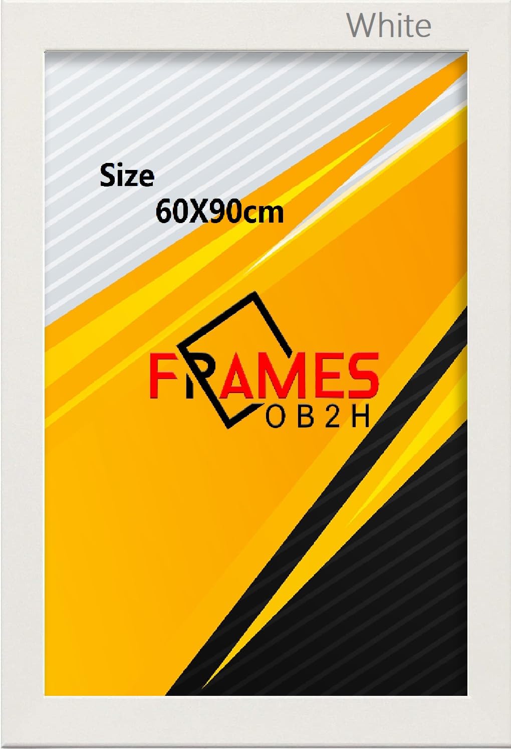 Ob2h White 60X90cm Black, Oak, Poster Frame Photo Frame (, 60X90cm, Framed)
