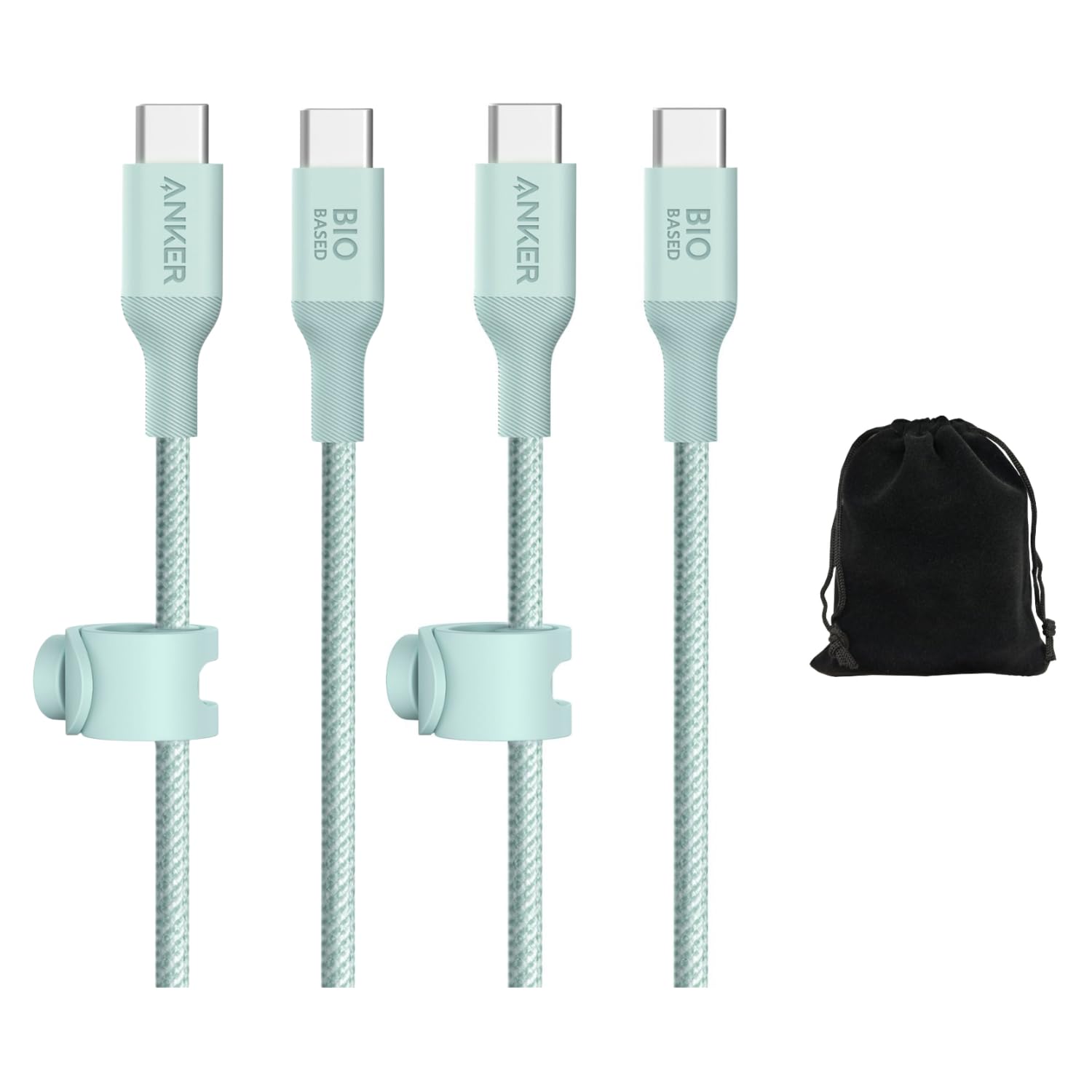 Anker Câble USB-C vers USB-C 544 en bio-nylon de 3 m, respectueux de l'environnement, prend en charge le PD de 140 W pour ordinateurs portables, tablettes et smartphones, très résistant - Durée de vie