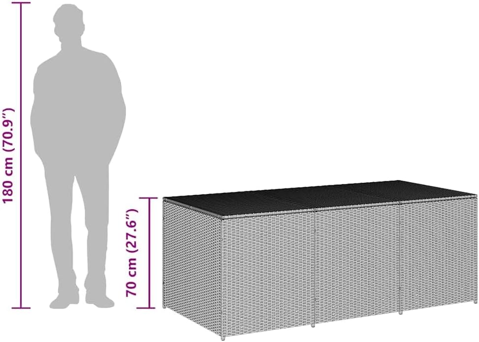 Storage Chest Grey PE Rattan Outdoor Furniture Storage Boxes