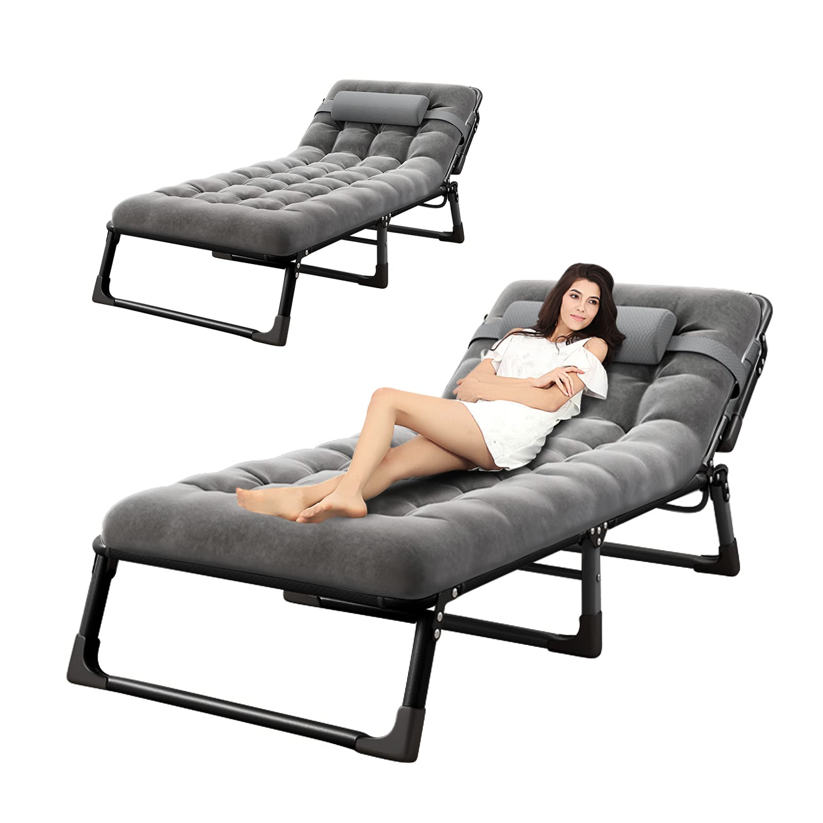 Buy Soliles Reclining Chairs with Mattress,Outdoor Patio Folding Lounge Chair for Sun Tanning