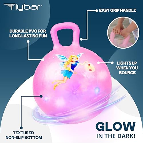 Miniatura 5 de Flybar Pelota de tolva para niños  Pelota inflable con asa, bolas hinchables duraderas, pelota de canguro, pelota de ejercicio, juguete para